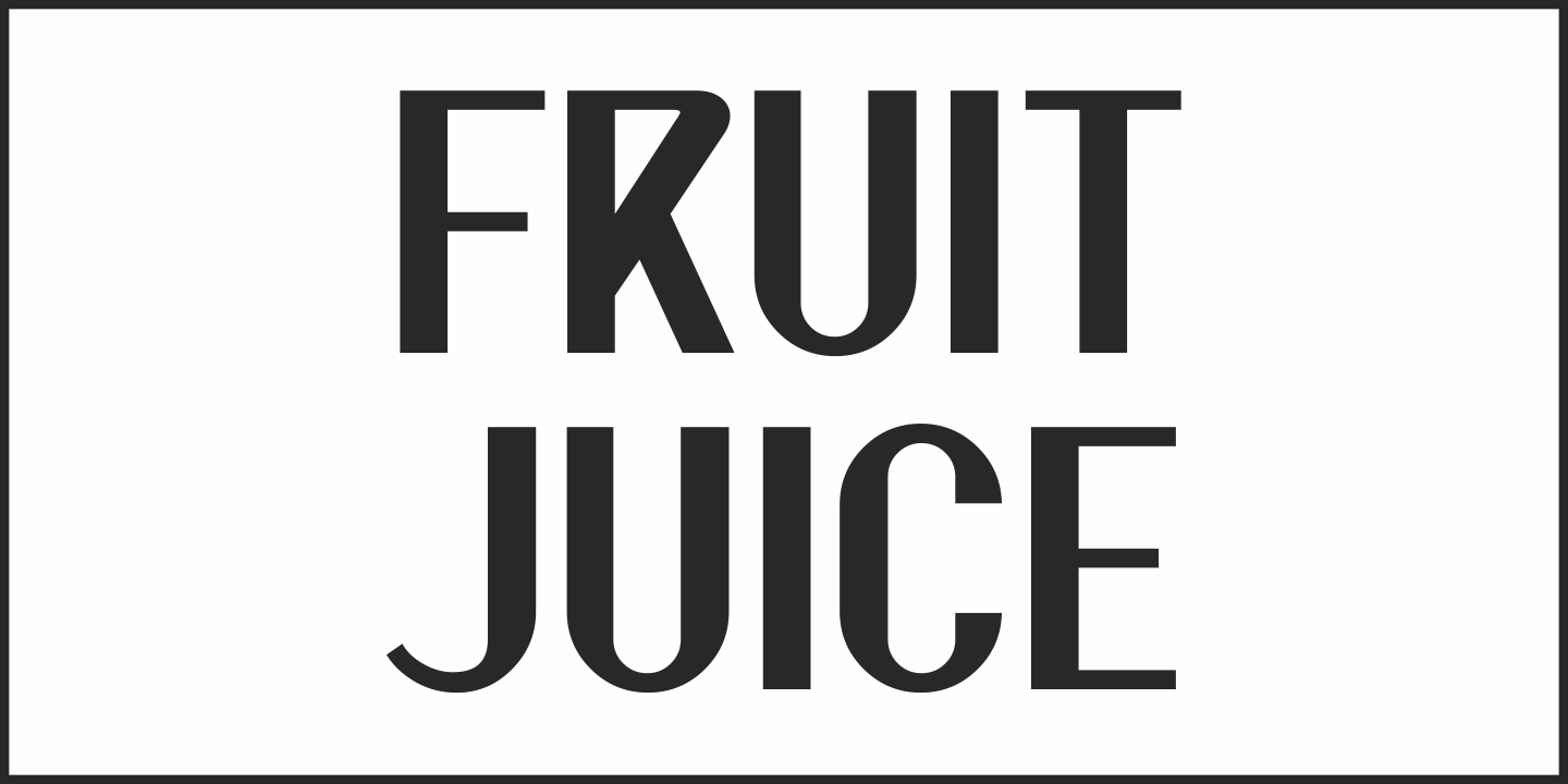 Пример шрифта Fruit Juice JNL #5